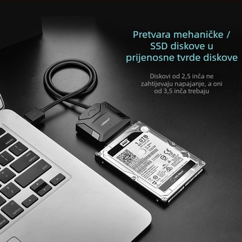 Kabel pretvarača SATA u USB, USB 2.0 sučelje, brzina prijenosa podataka 3.0, spoj s jednim glavom, model 20231
