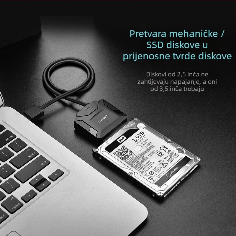 Kabel pretvarača SATA u USB, USB 2.0 sučelje, brzina prijenosa podataka 3.0, spoj s jednim glavom, model 20231