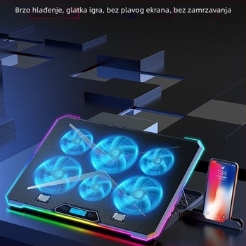 K15 podloga za hlađenje laptopa, zračno hlađenje, 6 ventilatora, metalna mreža i plastika