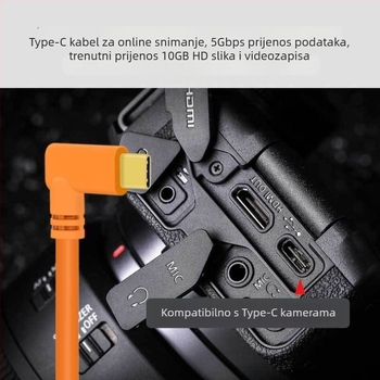 USB-C adapter kabel za Canon i Nikon fotoaparate, bakreno jezgro, s jednim konektorom, duljina 3 m / 5 m / 8 m / 10 m