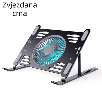 hz44 Sklopiva stojna za laptop s jednim ventilatorom, metalna mreža, kompatibilno s notebookom
