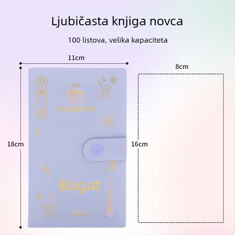 Bilježnica za štednju s PP omotom, povezana s 100 listova, kapacitet 100 listova, poklon za putovanja