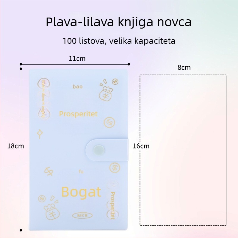Bilježnica za štednju s PP omotom, povezana s 100 listova, kapacitet 100 listova, poklon za putovanja