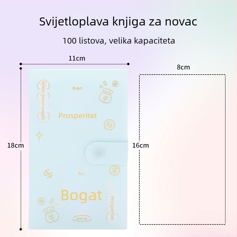 Bilježnica za štednju s PP omotom, povezana s 100 listova, kapacitet 100 listova, poklon za putovanja