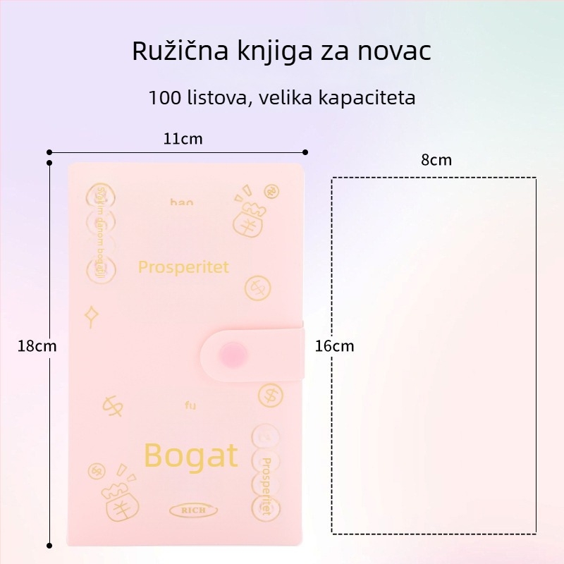 Bilježnica za štednju s PP omotom, povezana s 100 listova, kapacitet 100 listova, poklon za putovanja