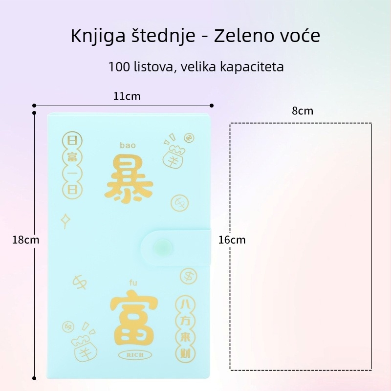 Bilježnica za štednju s PP omotom, povezana s 100 listova, kapacitet 100 listova, poklon za putovanja
