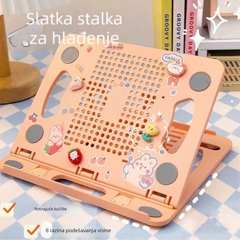 Držač za laptop s podignutim prostorom za pohranu i odvodom topline – aluminijska legura, stolna baza, prijenosna i univerzalna