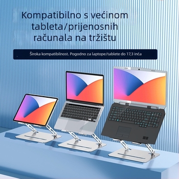 Univerzalni metalni sklopivi stalak za laptop i tablet (Model L307, Težina 1,38 kg, Sklopivi)