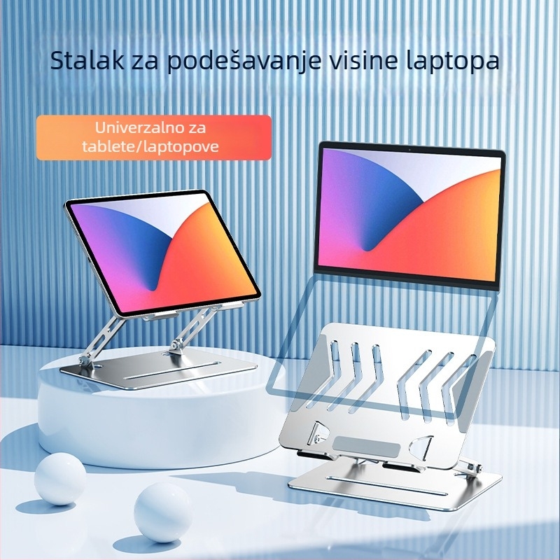 Univerzalni metalni sklopivi stalak za laptop i tablet (Model L307, Težina 1,38 kg, Sklopivi)