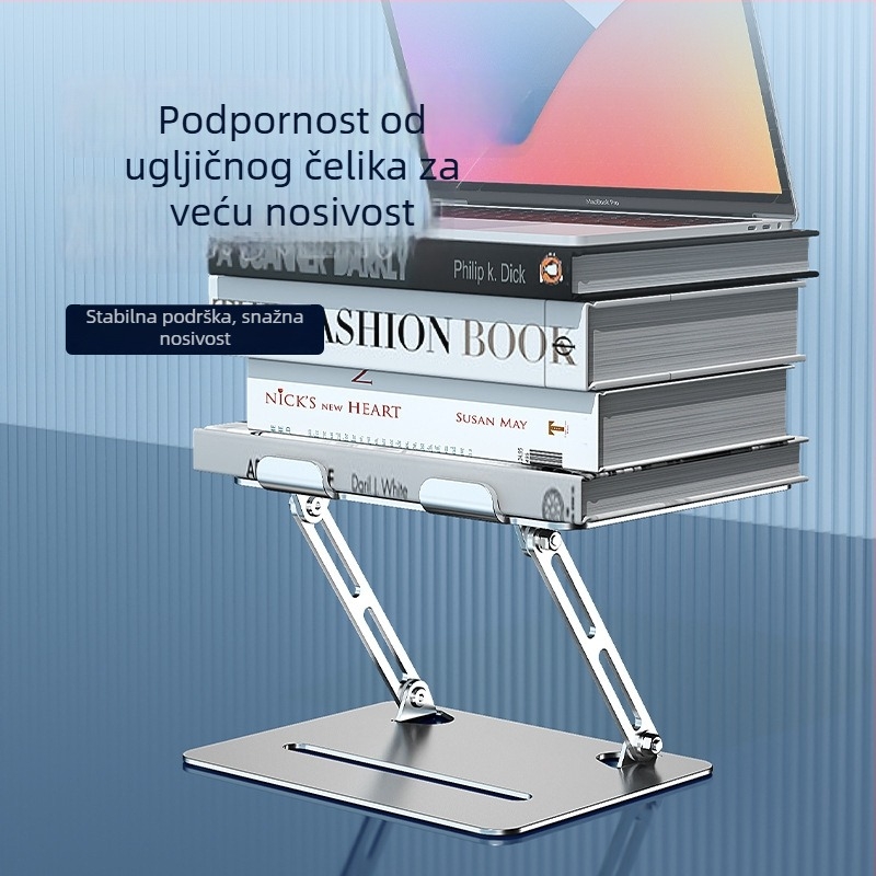 Univerzalni metalni sklopivi stalak za laptop i tablet (Model L307, Težina 1,38 kg, Sklopivi)
