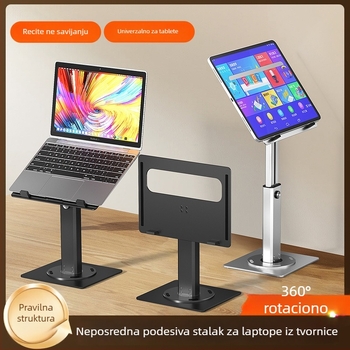 Stalak za laptop/tablet s 360° rotacijom, podesiva visina, aluminijska legura, hlađenje, model Z9