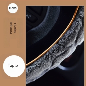 Pokrov volana - zimski pliš, otisak uzorak, univerzalna prilagodba, kompatibilno s Volvo XC60/S90/XC40/S60L/V40S80L