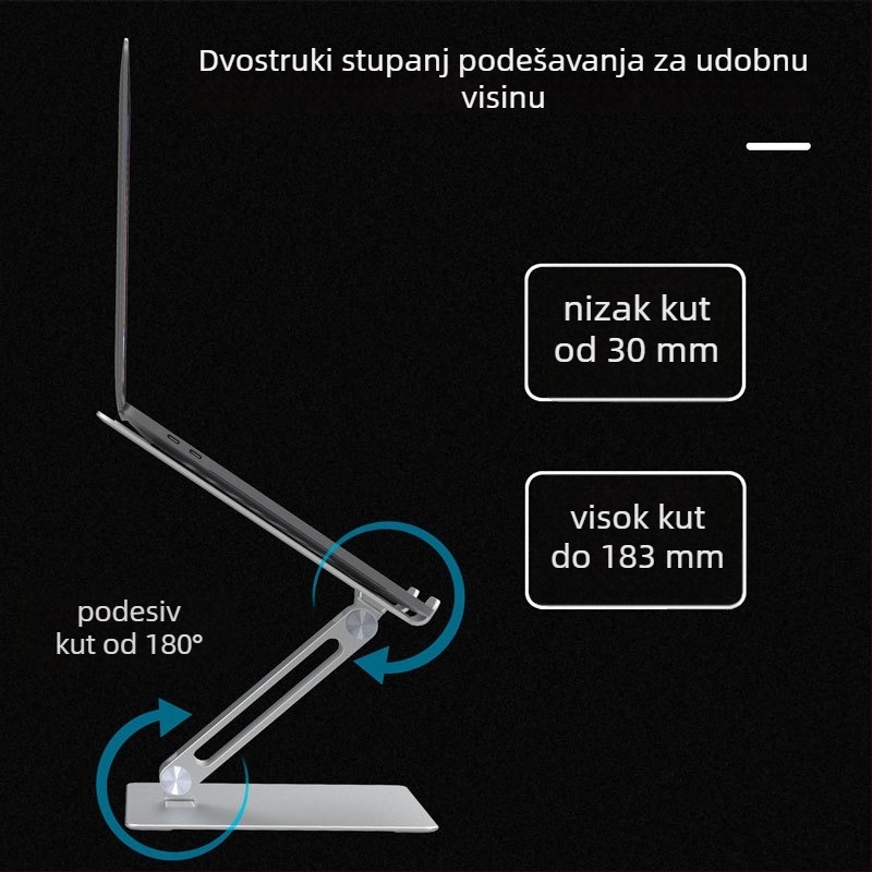 Držač za prijenosno računalo od aluminijske legure, sklopivi, podesivi ergonomski jednostrani dizajn za hlađenje, univerzalni notebook, model SE-SC34