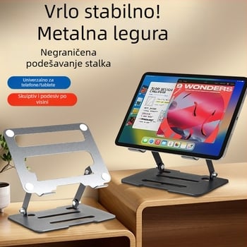 Potpuno metalni nosač za tablet, okretni stoni držač s podesivim visinama i sklopnim dizajnom, za iPad, iPhone i iPod touch 4. generacije