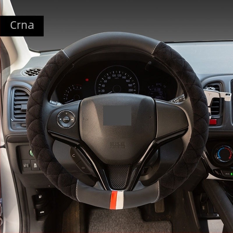 Navlaka za volan automobila, zimski kratki pliš, univerzalna prilagodba, protuklizno, sportski stil