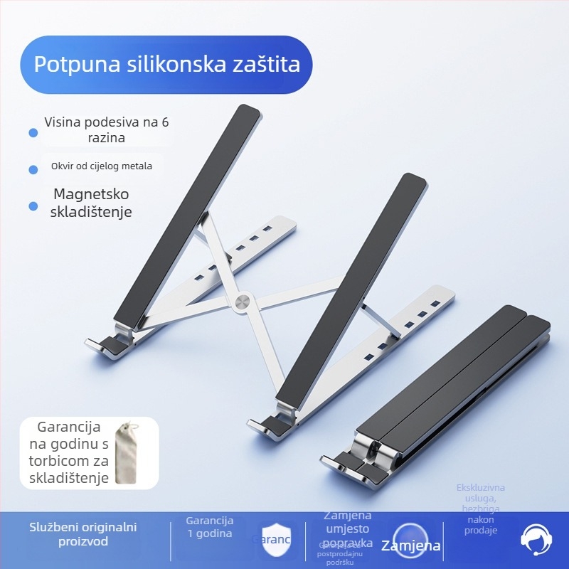 Alienware nosač za laptop, sklopivi dizajn, aluminijska legura, podesiva visina i odvodenje topline