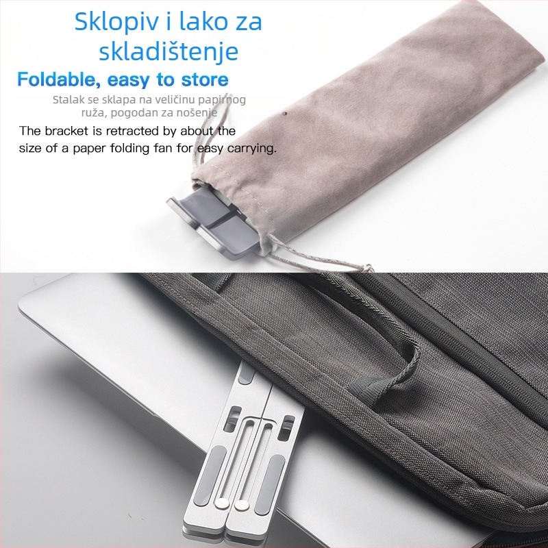 N3 nosač za notebook – aluminij, 260 g; kompatibilan s notebookom, Ultrabookom, PlayBookom; privatna oznaka dostupna