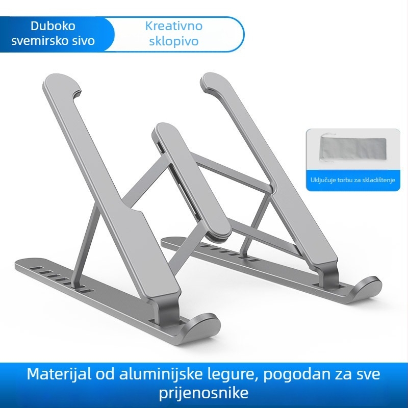 Držač za hlađenje laptopa od aluminijskog legura, sklopivi PL1, 395 g, kompatibilan s laptopima