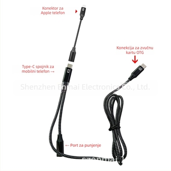 X5 OTG kabel za zvučnu karticu i mikrofon (Brend: Cuckoo; Model: X5; Kategorija video linije: kabel zvučne kartice; Kategorija audio linije: audio kabel; Kategorija proizvoda: dodaci)