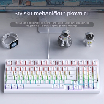 Ruiyi F98 mehanička tipkovnica, žičana, za gaming i ured, više od 98 tipki, pozadinsko osvjetljenje