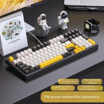 Ruiyi F98 mehanička tipkovnica, žičana, za gaming i ured, više od 98 tipki, pozadinsko osvjetljenje
