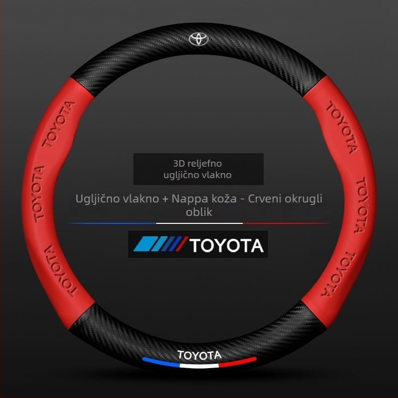 Sulemei kožna navlaka za volan, sportski stil, za Toyota Tundra 2007–2022, instalacija prilagođena vozilu