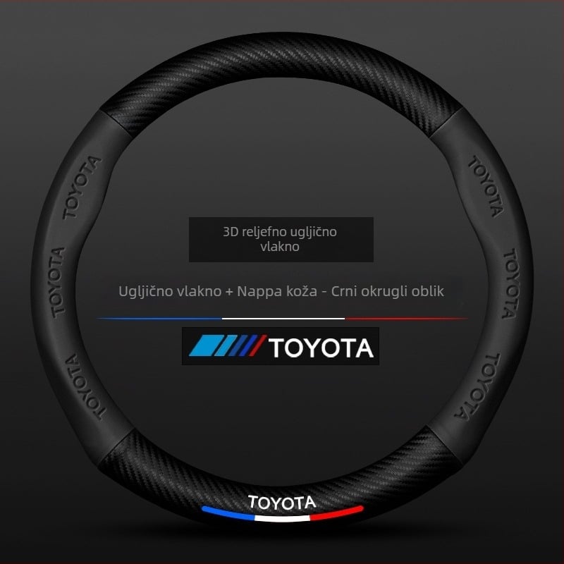 Sulemei kožna navlaka za volan, sportski stil, za Toyota Tundra 2007–2022, instalacija prilagođena vozilu