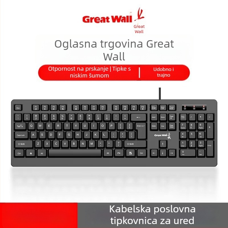 GW-T1 žični set tipkovnice i miša – USB sučelje, 1000dpi optički senzor, za kućnu i uredsku uporabu