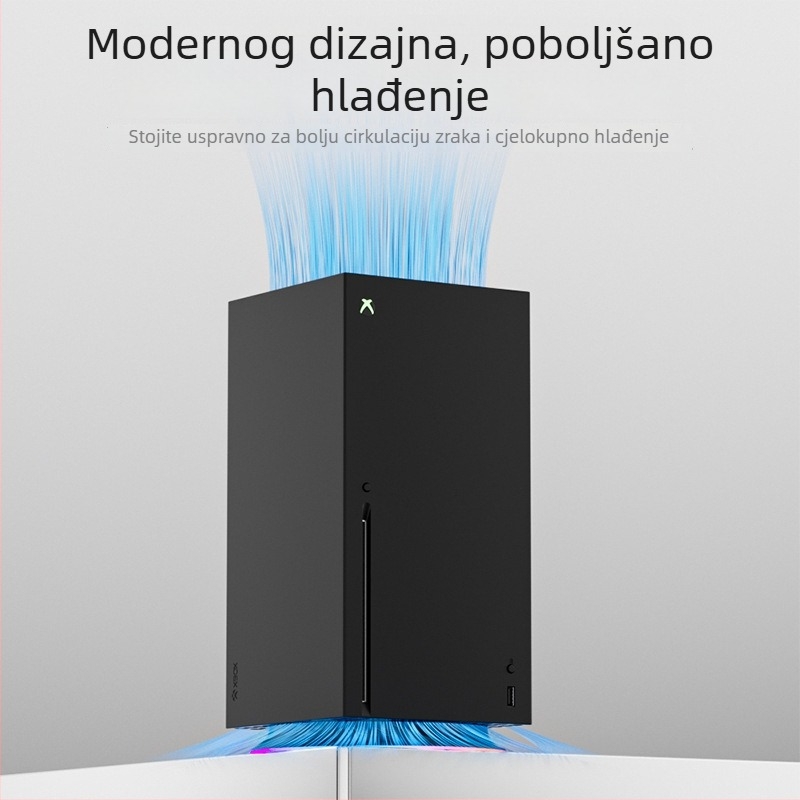 Xbox Series X rashladna baza s RGB osvjetljenjem i uspravnim nosačem; ABS materijal; USB-C sučelje; hlađenje i pohrana