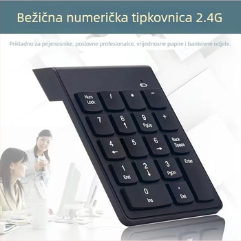 Bežična numerička tipkovnica za laptop s podlogom za dlan, 18/19 tipki, 140x85x8 mm