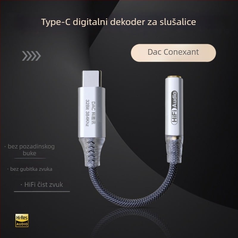 Type-C digitalni DAC adapter kabel za slušalice – Yang Zhi Chuang, model JM, artikl JM, kompatibilan s Androidom i Appleom