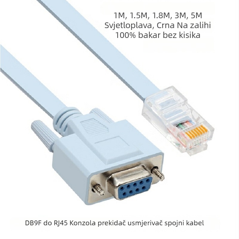 DB9–RJ45 RS232 serijski konzolni kabel za ruter