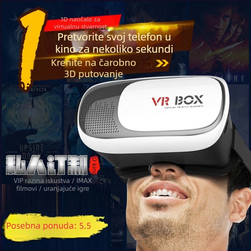 Ling Xunda VR headset druga generacija za mobilne telefone, 3D kino, gaming kontroler