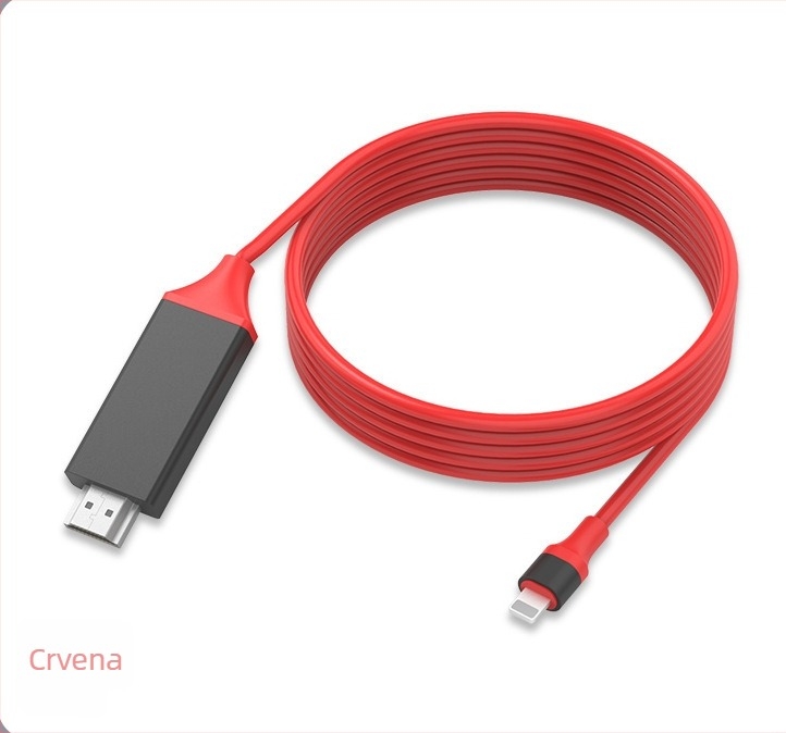 Lightning na HDMI adapter kabel, bez napajanja, za iPhone – prikazivanje zaslona, bakar, 30 g