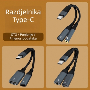 Type-C OTG dvostrani napajanje adapter, 2-u-1 USB pretvarač, model 002, opća kompatibilnost
