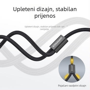 3,5 mm na dualni RCA audio adapter (zlatni konektori; jezgro kabla od aluminijske legure; ROHS; model EYPZJ-MY)
