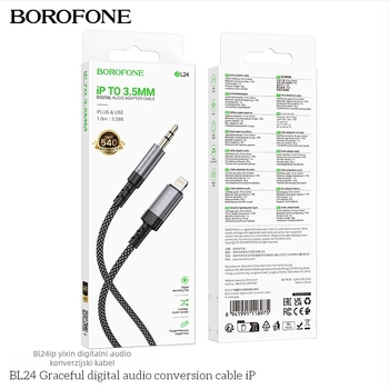 BOROFONE BL24 iP Audio kabel (Model: BL24 iP; Type: Audio cable; Gold plated; Tinned copper wire; ROHS)