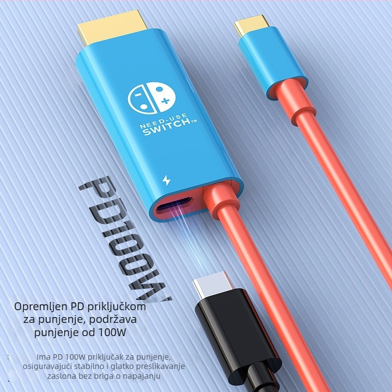 Type-C na HDMI kabel za projekciju zaslona 4K60Hz Nintendo Switch 2 Gen, duljina 2 m