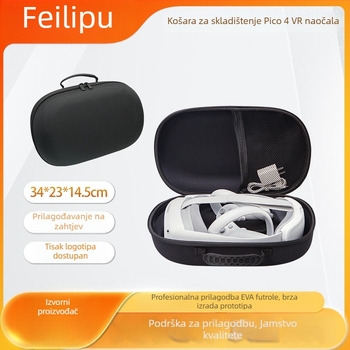 Pico4 VR futrola za pohranu - tvrdi zaštitni kovčeg, otporan na prašinu, Model FLP2543, Materijal poliester, Termotransfer tisak, Pakiranje za headset, Pakiranje 3C elektroničkih proizvoda