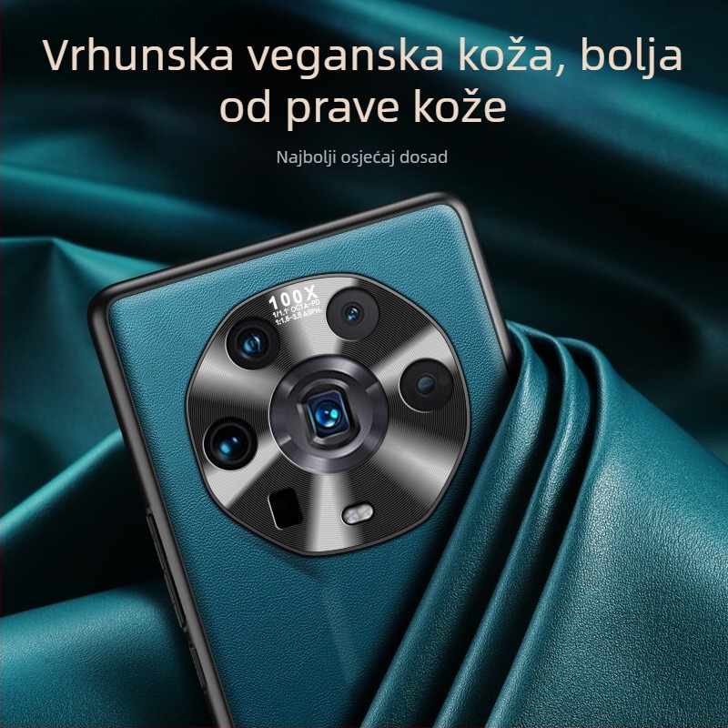 Kućište za Honor Magic4 Ultimate Edition s metalnim prstenom objektiva i kožnim zaštitnim omotom