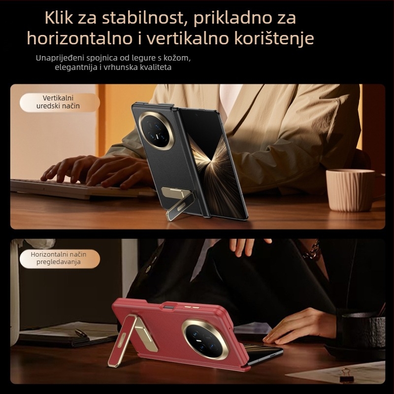 Kućište s postoljem za Honor Magic V5 – potpuno pokrivanje, mat PC materijal, otpornost na pad, otiske prstiju