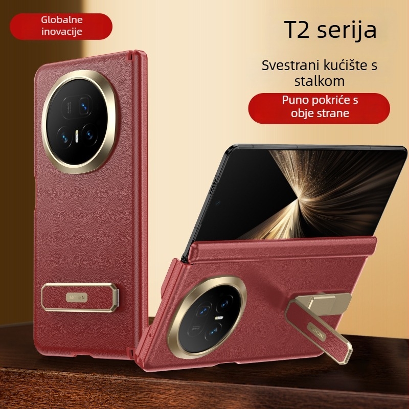 Kućište s postoljem za Honor Magic V5 – potpuno pokrivanje, mat PC materijal, otpornost na pad, otiske prstiju