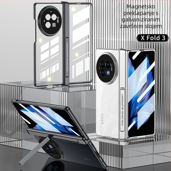 Prozirno elektroplatirano tvrdo kućište za Vivo X Fold3 Pro – zaštita preklopnog zaslona, minimalistički stil, premium