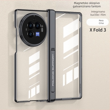 Prozirno elektroplatirano tvrdo kućište za Vivo X Fold3 Pro – zaštita preklopnog zaslona, minimalistički stil, premium