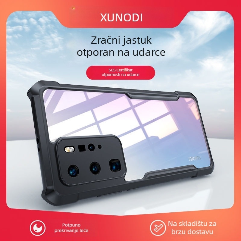 Kućište za Huawei P40 Pro s potpunom zaštitom objektiva, TPU+PC, otpornost na habanje i pad, crno, Xundd