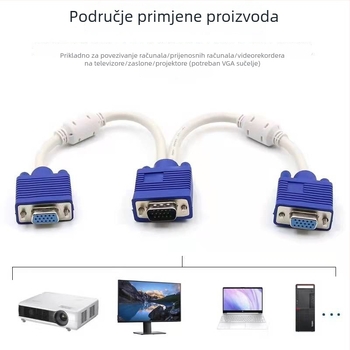 VGA kabel sa prekidačem i razvodnikom, 1 na 2 i 2 na 1, HD VGA kabel za prikaz