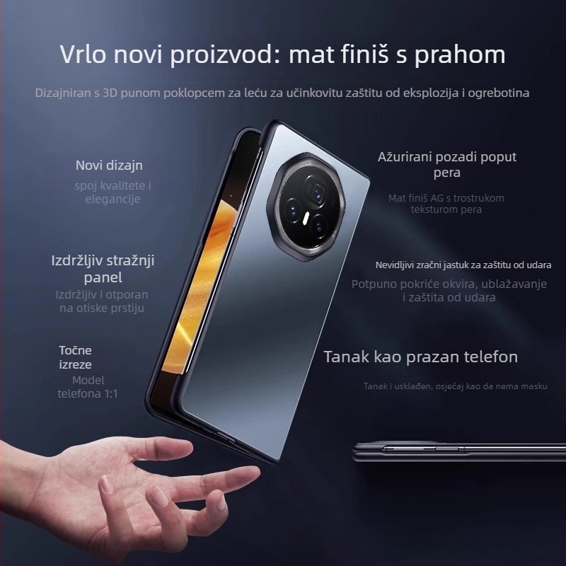 Kućište za Honor MagicV3, sveobuhvatna zaštita, TPU, mat završetak, otporno na udarce i pad, kompatibilno s HONOR