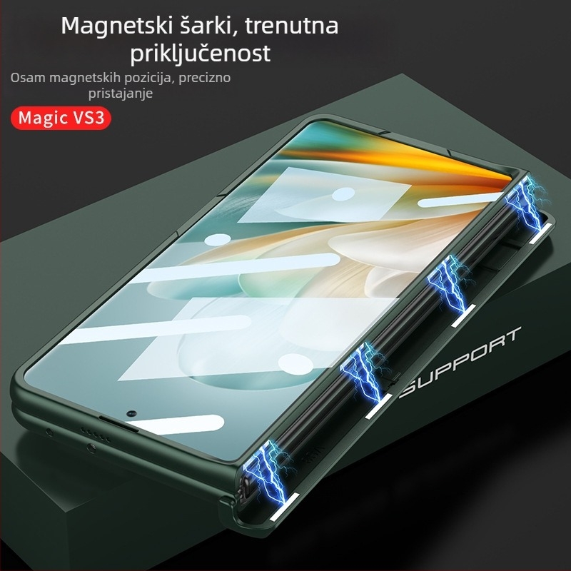 GKK futrola s šarkom za Honor MagicVS3 – mat PC, stil držača, otporna na padove, magnetsko sklopivo zaštitno kućište, potpuno pokriće