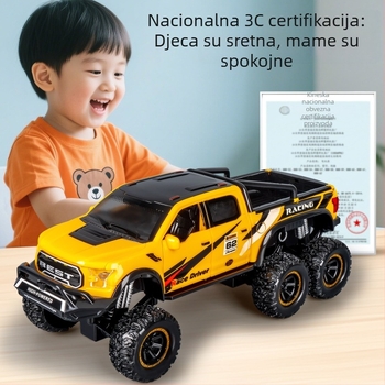 Off-road dječji automobil, skala 1:12, plastika, šest kotača, inercijski pogon, zvuk i svjetlo