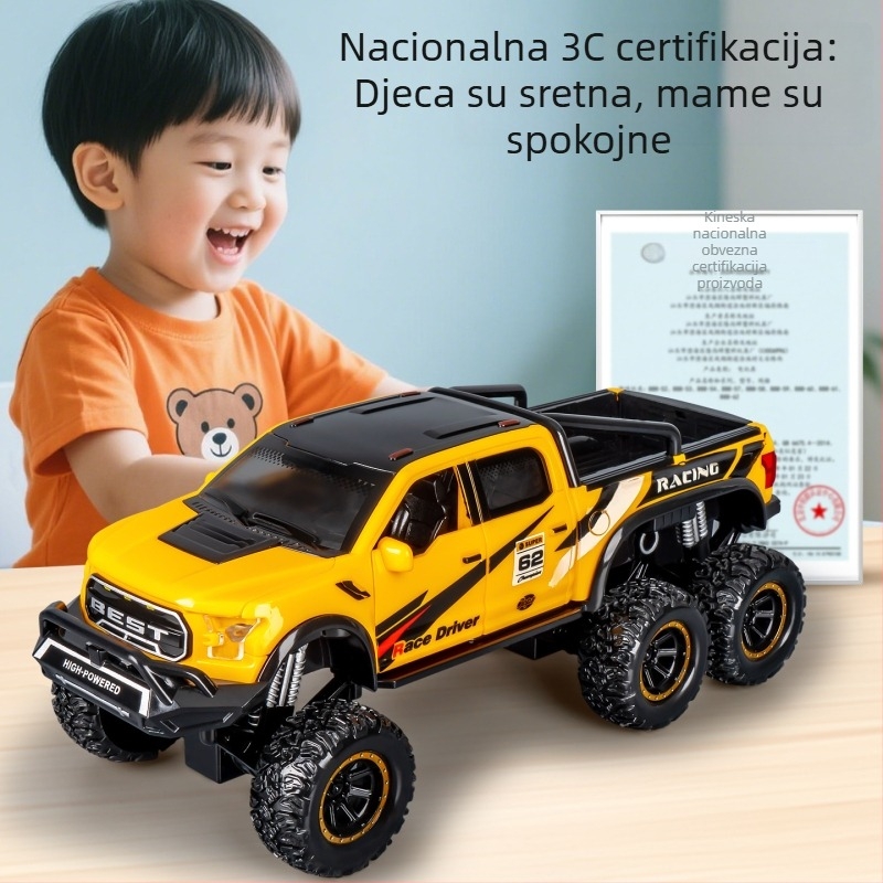 Off-road dječji automobil, skala 1:12, plastika, šest kotača, inercijski pogon, zvuk i svjetlo